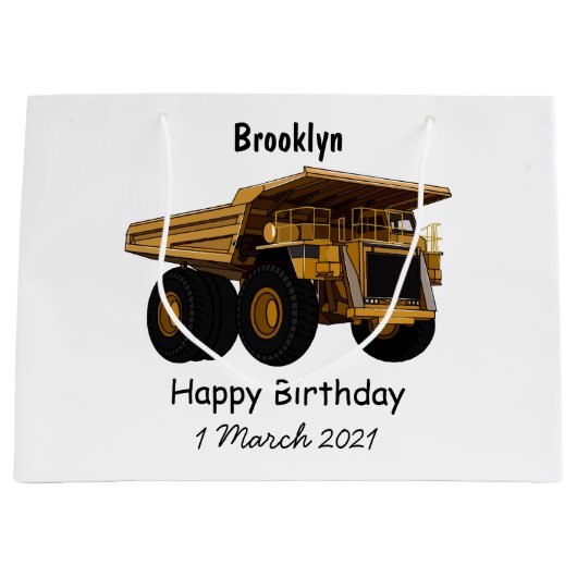 Grand Sac Cadeau Illustration d'un camion à grande échelle (Devant)