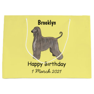 Grand Sac Cadeau Illustration d'un chien hound afghan