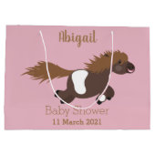 Grand Sac Cadeau Illustration d'un poney de Shetland mignon (Dos)