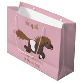 Grand Sac Cadeau Illustration d'un poney de Shetland mignon (Devant Angle)