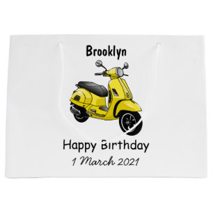 Grand Sac Cadeau Illustration d'une moto cyclable