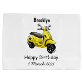 Grand Sac Cadeau Illustration d'une moto cyclable (Dos)