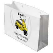 Grand Sac Cadeau Illustration d'une moto cyclable (Dos Angle)