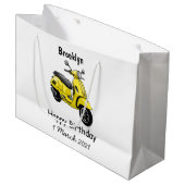 Grand Sac Cadeau Illustration d'une moto cyclable (Devant Angle)