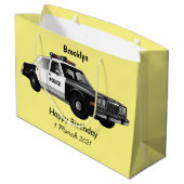Grand Sac Cadeau Illustration d'une voiture de police (Dos Angle)