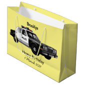 Grand Sac Cadeau Illustration d'une voiture de police (Devant Angle)