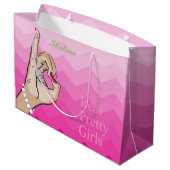 Grand Sac Cadeau Illustration girly de la vie rose (Dos Angle)