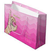 Grand Sac Cadeau Illustration girly de la vie rose (Devant Angle)