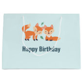 Grand Sac Cadeau Illustration graphique des renards orange mignons (Devant)