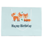 Grand Sac Cadeau Illustration graphique des renards orange mignons (Dos)