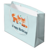 Grand Sac Cadeau Illustration graphique des renards orange mignons (Dos Angle)