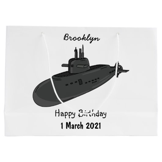 Grand Sac Cadeau Illustration sous-marine (Dos)