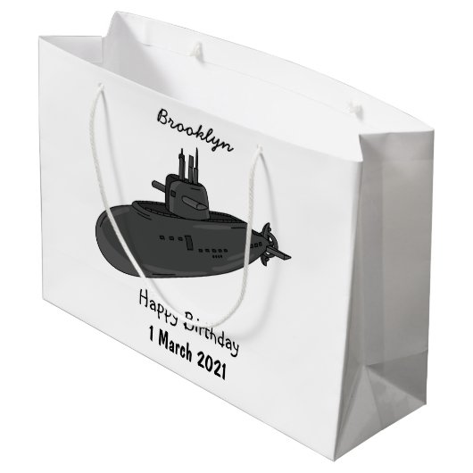 Grand Sac Cadeau Illustration sous-marine (Dos Angle)