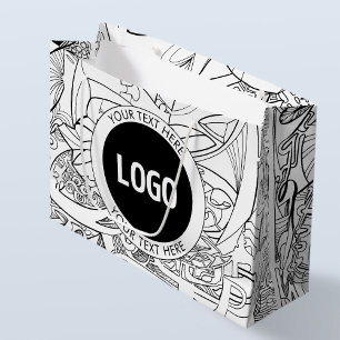 Grand Sac Cadeau Illustrations originales de style moderne et votre