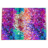 Grand Sac Cadeau Image de la fausse parties scintillant disco (Devant)