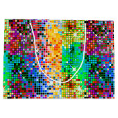 Grand Sac Cadeau Image d'un motif de parties scintillant disco colo (Dos)