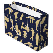 Grand Sac Cadeau Images de golfeur de silhouette d'or (Dos Angle)