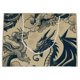 Grand Sac Cadeau Imaginaire Dragons antiques