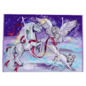 Grand Sac Cadeau Imaginaire Unicorne d'hiver (Dos)
