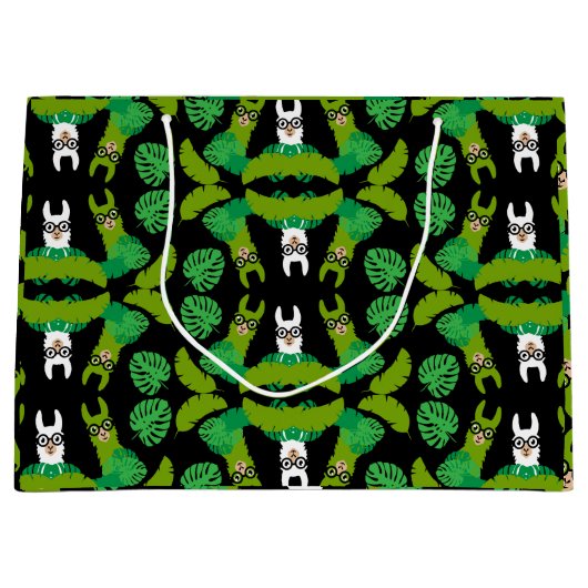 Grand Sac Cadeau Impression à thème Llama (Devant)