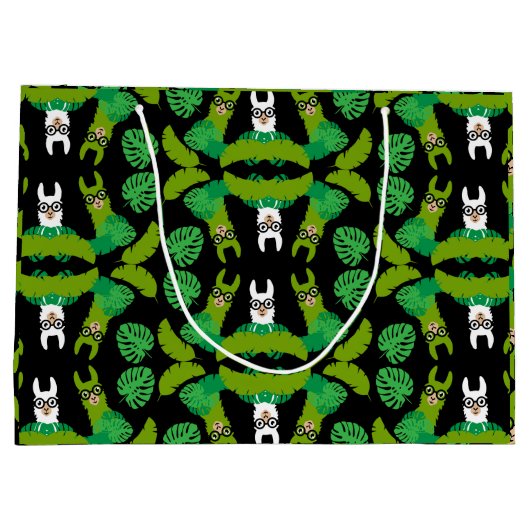 Grand Sac Cadeau Impression à thème Llama (Dos)
