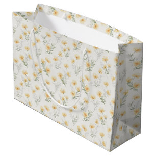 Grand Sac Cadeau Impression botanique de fleurs sauvages cottagecor