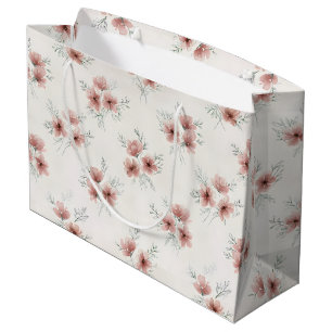 Grand Sac Cadeau Impression botanique de fleurs sauvages Cottagecor