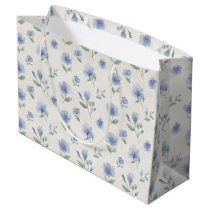 Grand Sac Cadeau Impression botanique de fleurs sauvages cottagecor