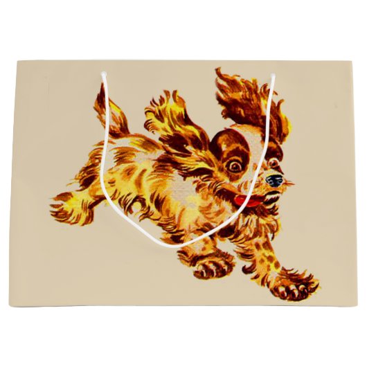 Grand Sac Cadeau impression de chien courant (Devant)