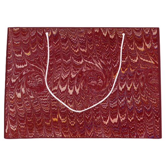 Grand Sac Cadeau impression de marbre rouge brique (Devant)