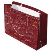 Grand Sac Cadeau impression de marbre rouge brique (Dos Angle)