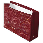 Grand Sac Cadeau impression de marbre rouge brique (Devant Angle)
