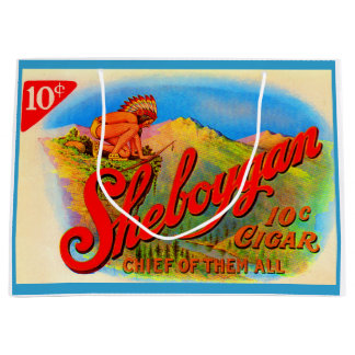 Grand Sac Cadeau Impression étiquette de cigares Sheboygan dans les