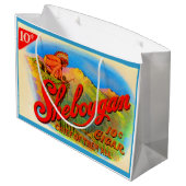 Grand Sac Cadeau Impression étiquette de cigares Sheboygan dans les (Dos Angle)
