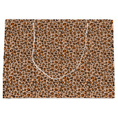 Grand Sac Cadeau Impression léopard orange et marron (Devant)