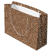 Grand Sac Cadeau Impression léopard orange et marron (Dos Angle)