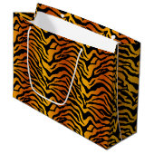 Grand Sac Cadeau Impression rayure de tigre (Devant Angle)