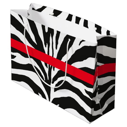 Grand Sac Cadeau Impression Zebra (Dos Angle)