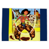 Grand Sac Cadeau imprimé cowboy mignon (Dos)