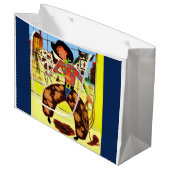 Grand Sac Cadeau imprimé cowboy mignon (Devant Angle)