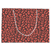 Grand Sac Cadeau Imprimé léopard marron corail (Dos)