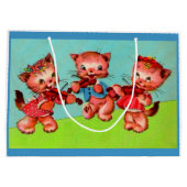 Grand Sac Cadeau imprimé trio violoniste kitten (Dos)