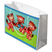 Grand Sac Cadeau imprimé trio violoniste kitten (Dos Angle)