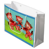 Grand Sac Cadeau imprimé trio violoniste kitten (Devant Angle)