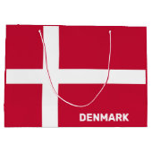 Grand Sac Cadeau Indicateur Danemark du texte personnalisé (Dos)