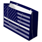 Grand Sac Cadeau Indicateur de ligne blanche mince (Devant Angle)