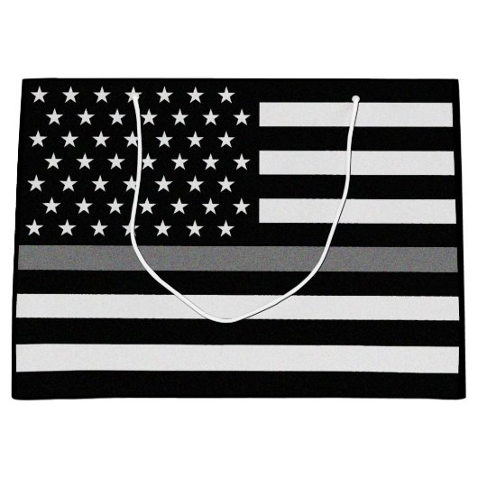 Grand Sac Cadeau Indicateur de ligne gris mince (Devant)