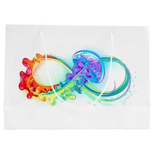 Grand Sac Cadeau Infinity avec Rainbow Jellyfish (Dos)