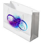Grand Sac Cadeau Infinity with purple feather (Devant Angle)