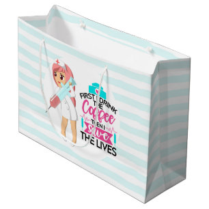 Grand Sac Cadeau Infirmière amusante qui dit avec une grande aiguil